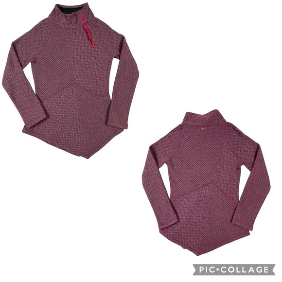 2 PrAna Mattea Pink & Plum Red(Flawed*) Wool Blend Asymmetrical Sweaters - Sz S - Picture 9 of 15